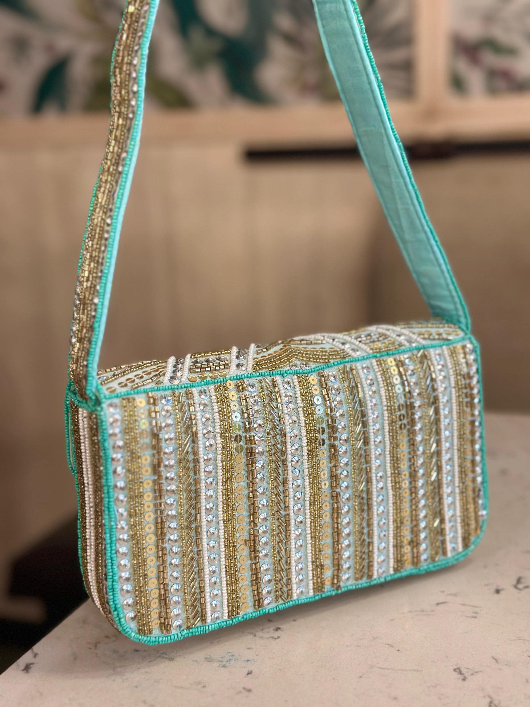 Lagoon Luxe Beaded Clutch
