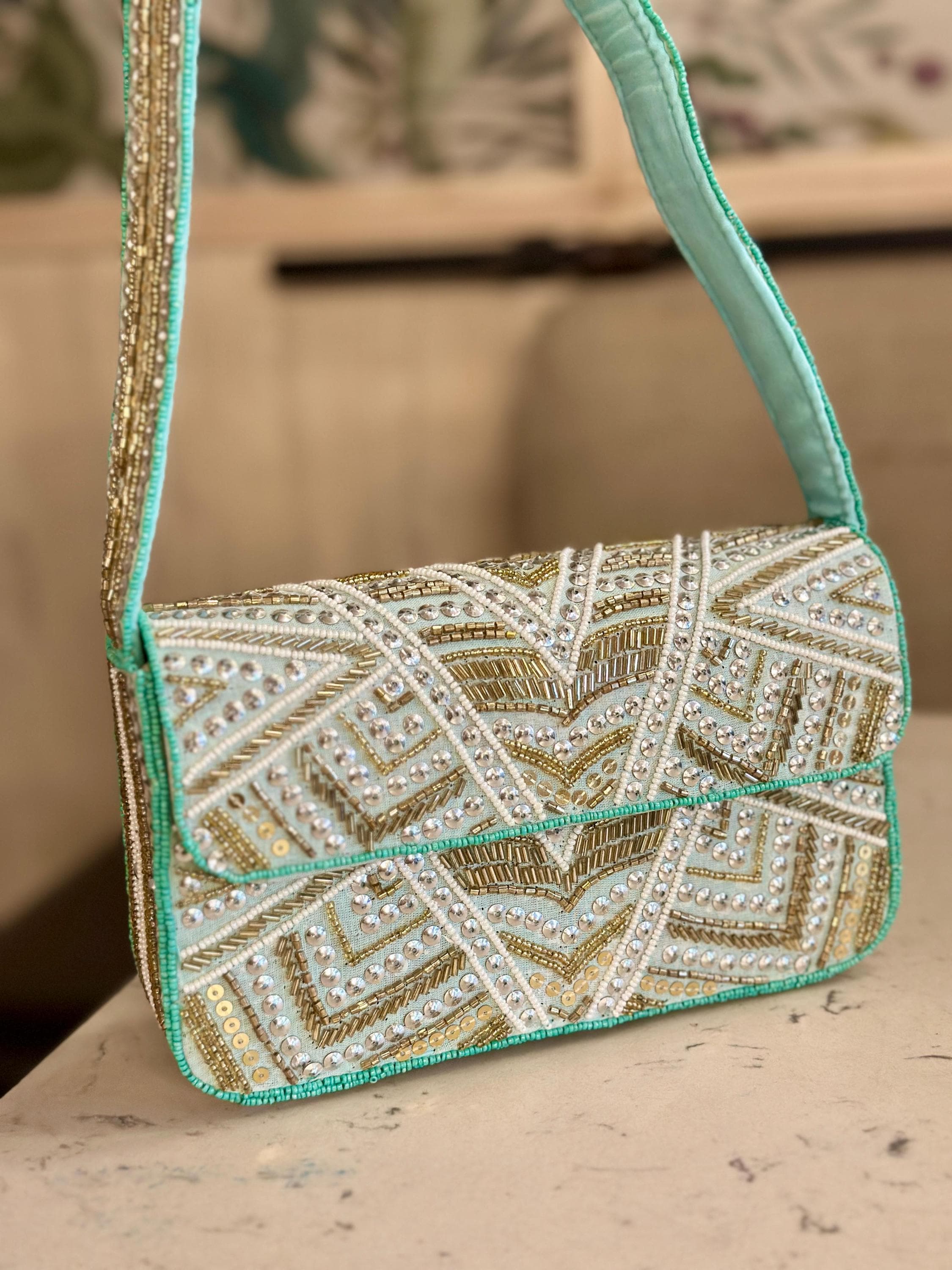 Lagoon Luxe Beaded Clutch