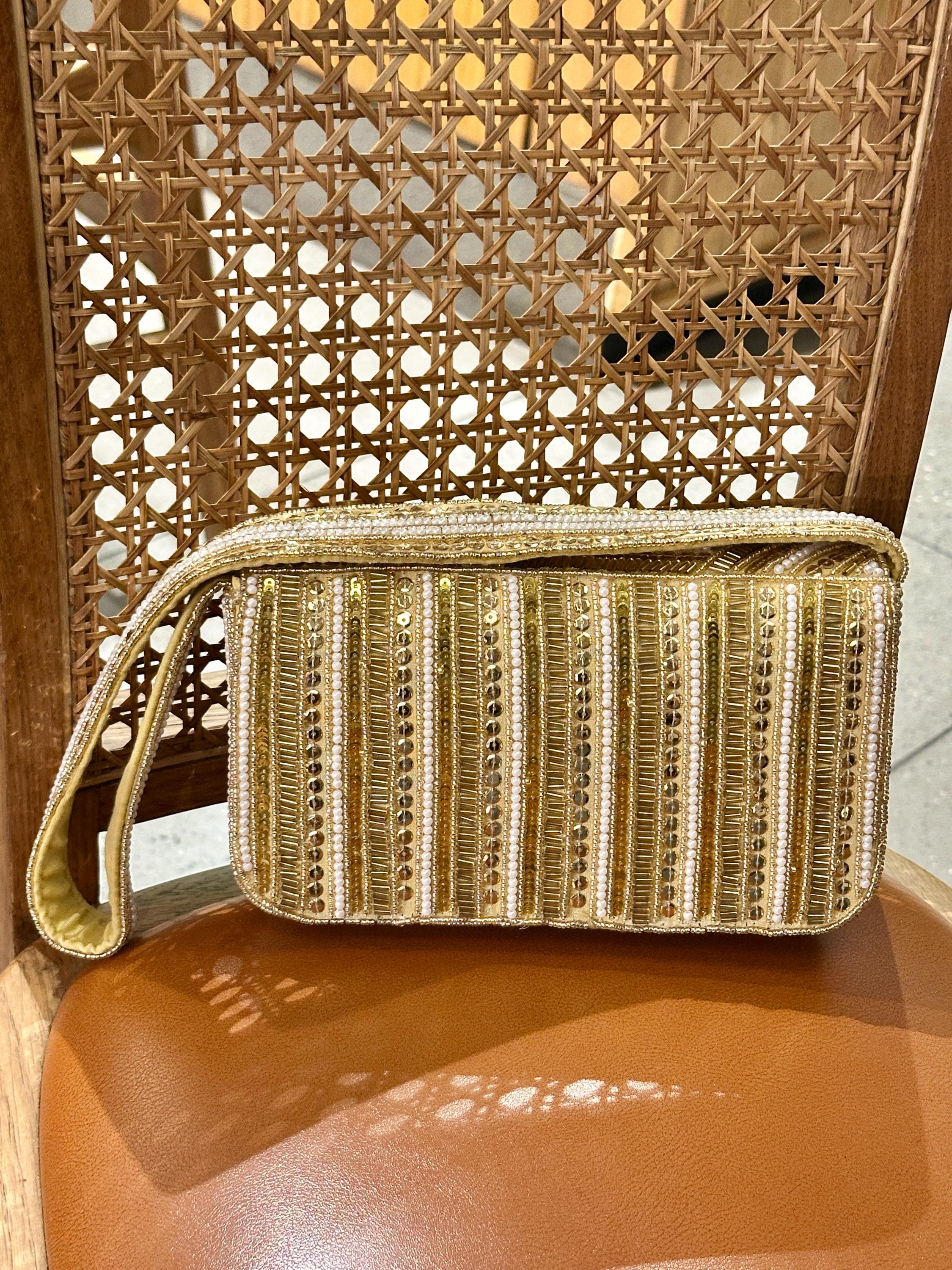 Golden Mirage Beaded Bag