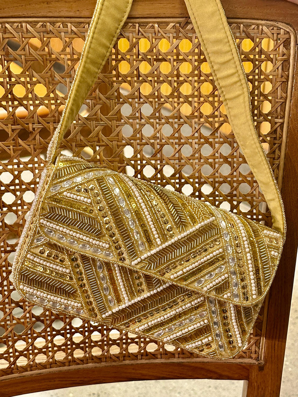 Golden Mirage Beaded Bag