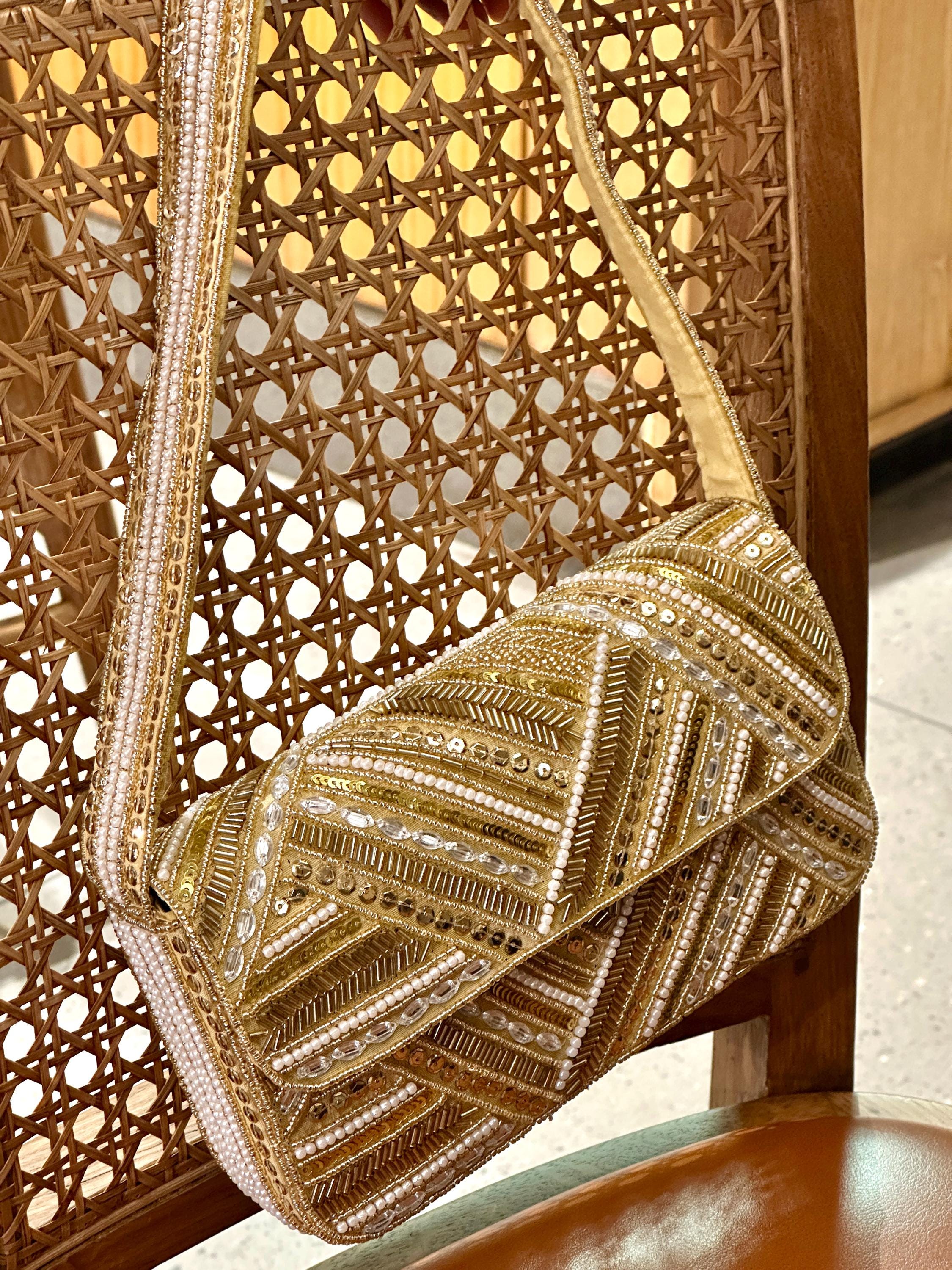 Golden Mirage Beaded Bag