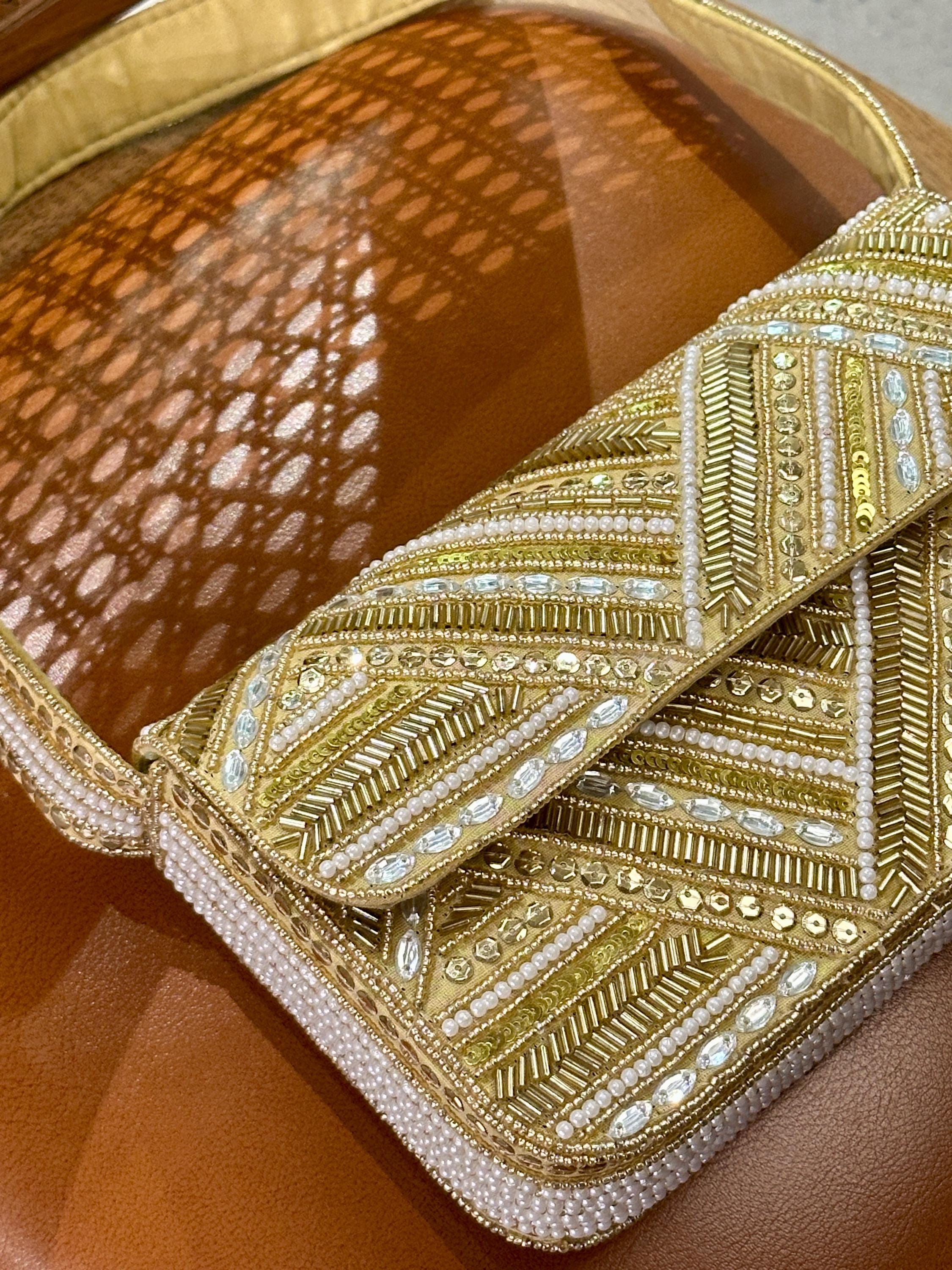 Golden Mirage Beaded Bag