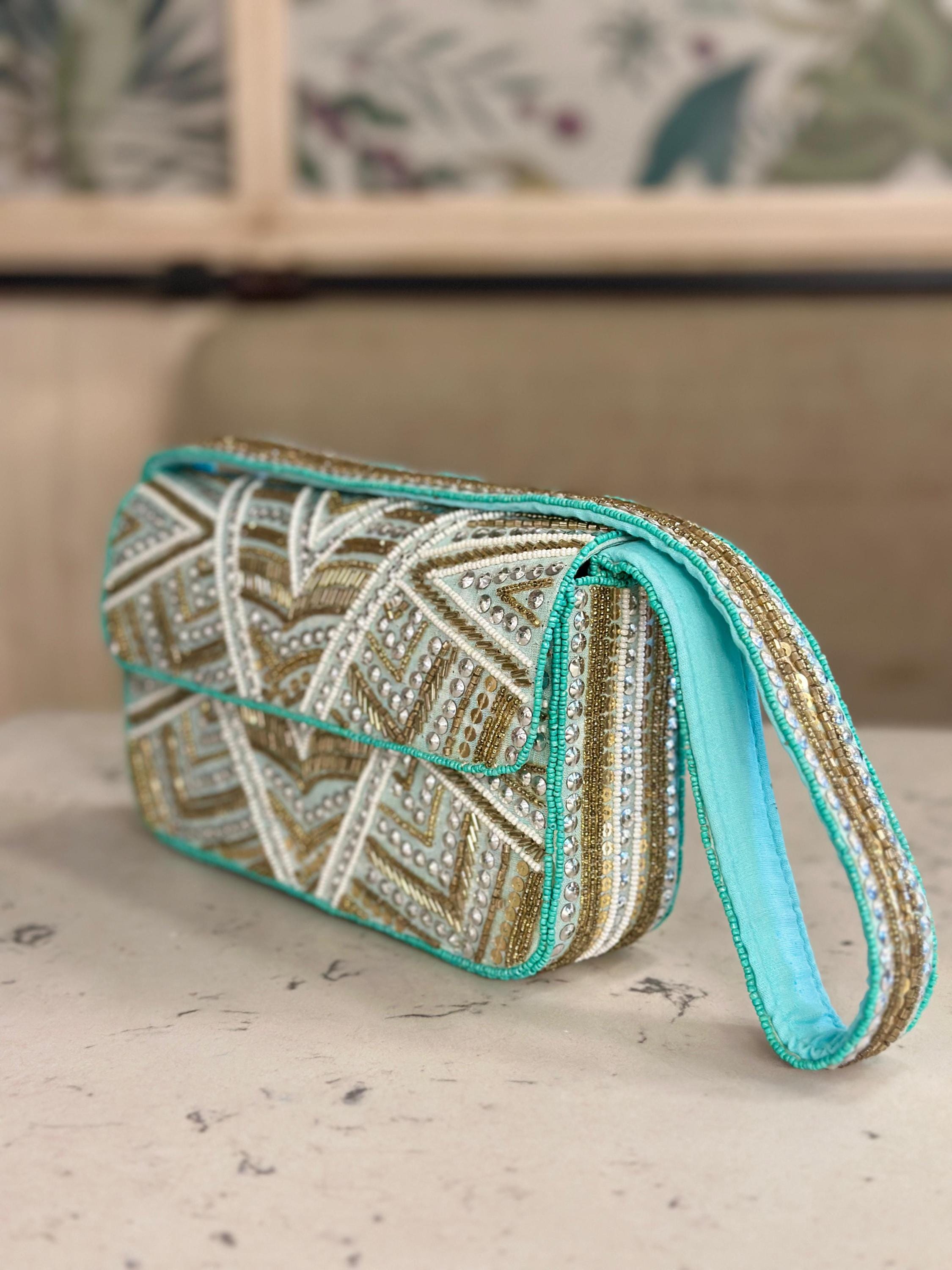 Lagoon Luxe Beaded Clutch