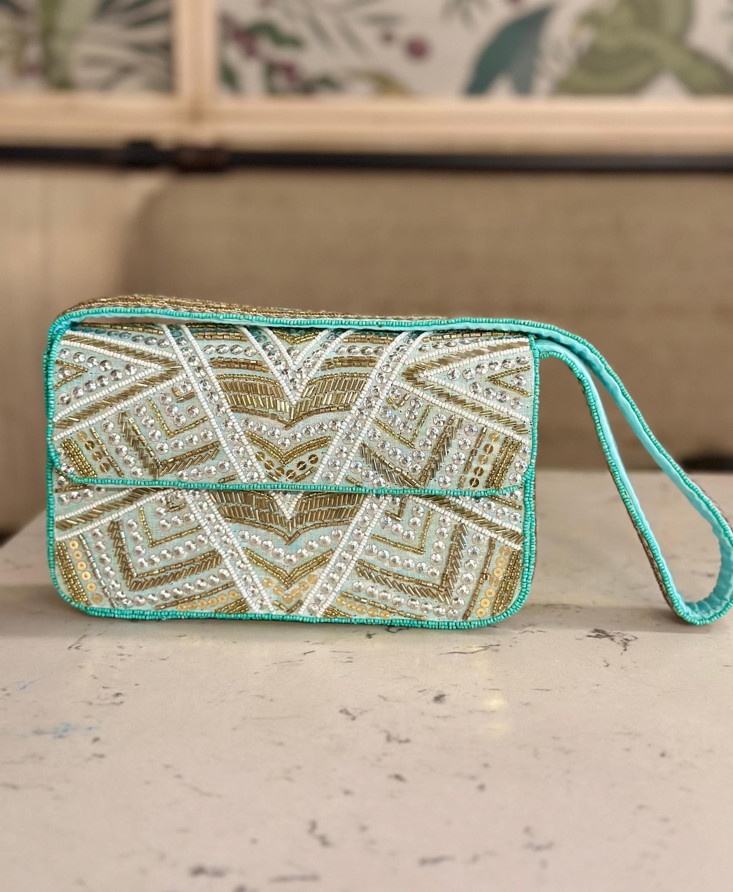 Lagoon Luxe Beaded Clutch